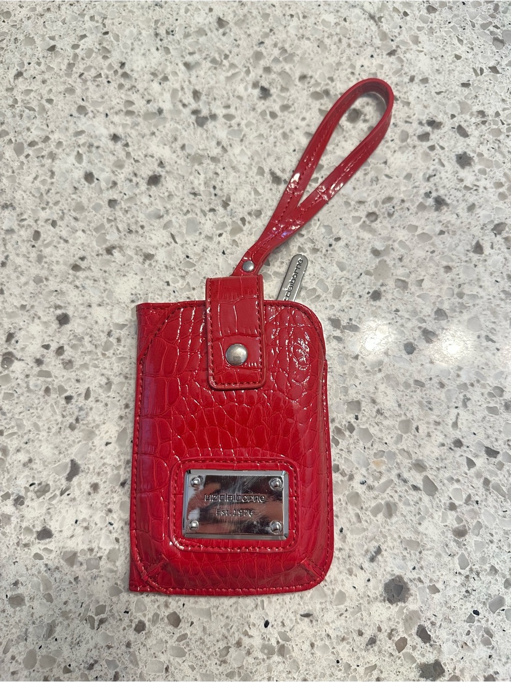 Liz Claiborne Red Patent Leather Phone Wristlet Case